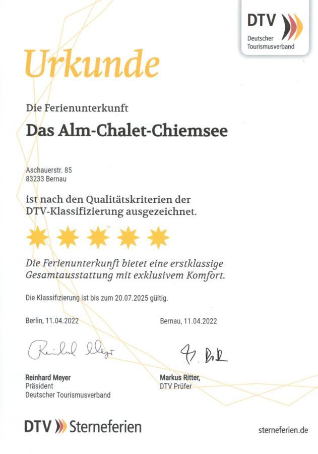 Das Alm-Chalet-Chiemsee 베르나우암히엠지 외부 사진